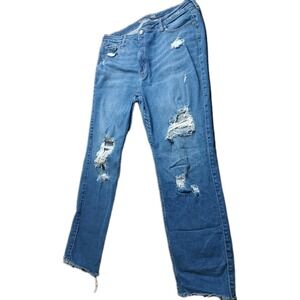 Old Navy Rockstar Jeans Women's Sz 16 Skinny High Rise Distressed Stretch #424C